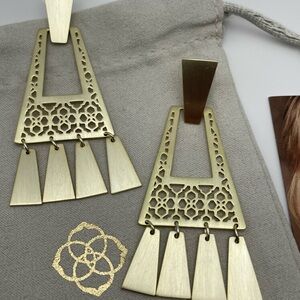 Kendra Scott Kase Gold Filigree Fringe Earrings